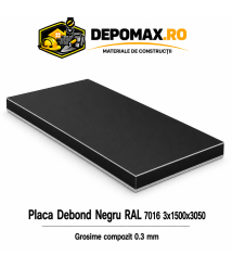 Placa BOND negru/negru 3mm, 1500x3050mm, aluminiu 0.3mm